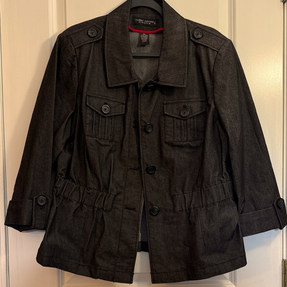 Larry Levine Charcoal Stretch Blazer